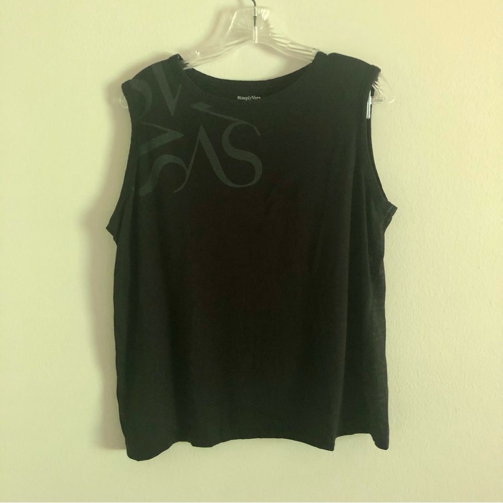 Vintage Simply Vera Wang Black Sleeveless Tank Top